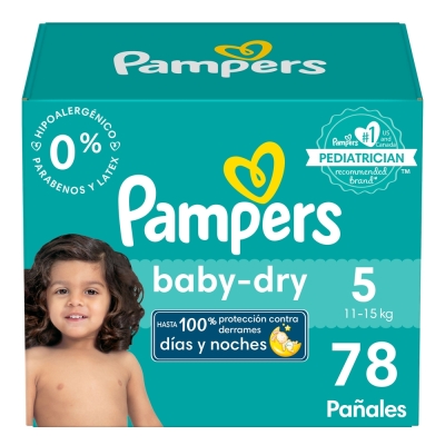 Pañales Etapa 5 Pampers Baby Dry 78 Und/Paq
