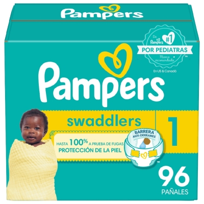 Pañales Etapa 1 Pampers Swaddlers 96 Und/Paq